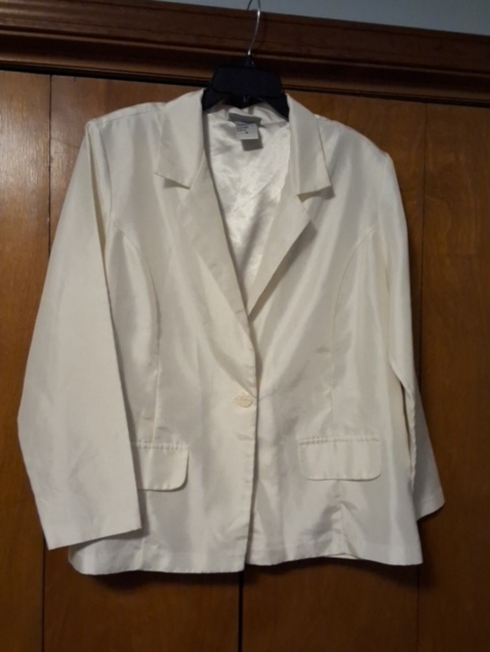 Alfani Cream Single-Button Notch-Lapel Blazer